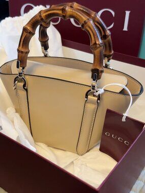 Gucci Spice Lux Bamboo basket bag | Brand New with Tags | Cream Leather